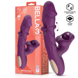 InToYou Bella Biting Vibrator with Double Tickling Ball & 3 Motors Purple