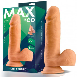 Max & Co Dimi Realistic Dildo with Testicles 7.9" Flesh