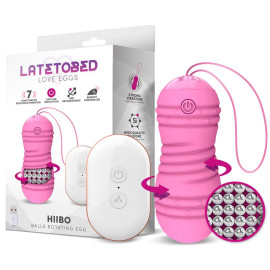 LateToBed Hiibo Vibrating & Rotating Egg with Remote Control Pink
