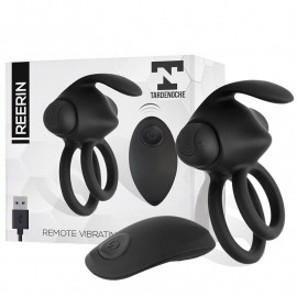 Tardenoche Reerin Dual Silicone Vibrating Ring with Remote Control Black