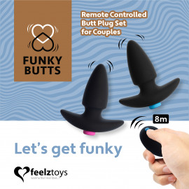 FeelzToys FunkyButts Remote Controlled Butt Plug Set for Couples