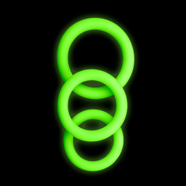Ouch! Glow in the Dark 3 pcs Cock Ring Set