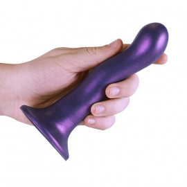 Ouch! Ultra Soft Silicone Curvy G-Spot Dildo 7"/17cm Purple