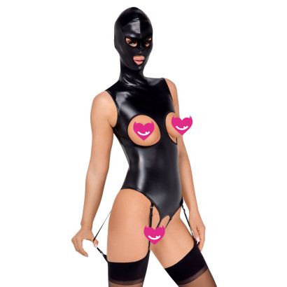 Bad Kitty Open Cup Crotchless Suspender Body & Mask 2480484 Black