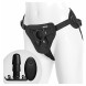 Doc Johnson Supreme Harness with Vibrating Plug Black