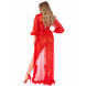 Leg Avenue Marabou Trimmed Robe & String Panty 86111 Red