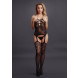 Le Désir Suspender Rhinestone Bodystocking Black