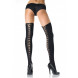 Leg Avenue Opaque thigh highs corset back 6289 Black