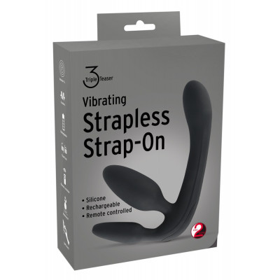 You2Toys Triple Teaser Vibrating Strapless Strap-On Black