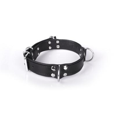 Kiotos Leather Deluxe Bondage Collar - Kožený obojek Černá