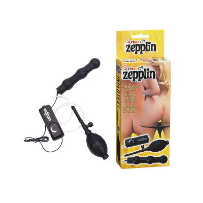 Seven Creations Zepplin Multispeed Inflatable Anal Vibe - Vibrační nafukovací anální vibrátor Černá