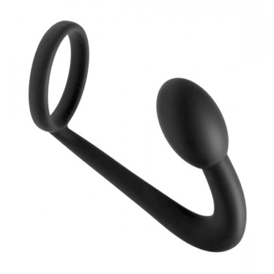 Prostatic Play Explorer Silicone Cock Ring and Prostate Plug - Erekční kružek s análním kolíkem