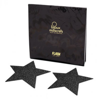 Bijoux Indiscrets Flash Star Černá - ozdoby na bradavky
