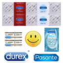 Balíček 13 kondomů Durex, Pasante, ESP a EXS + lubrikační gel 4ml ZDARMA jako dárek