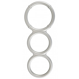 You2Toys Metallic Silicone Triple Cock and Ball Ring