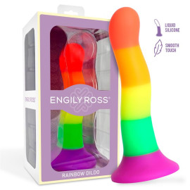 Engily Ross Dildox Liquid Silicone Dildo 18cm Rainbow