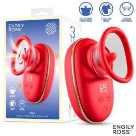 Engily Ross Lizer Vacuum Pump Licking Stimulator with Vibrations Red