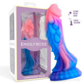 Engily Ross Dildox Dragon Luminiscent Dildo Liquid Silicone 18cm Blue-Pink