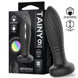 InToYou Tiany Thrusting Led Lighted Anal Plug with Remote Control Black