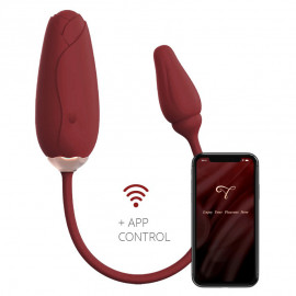 Viotec Flora Wearable Vibrator with App Control Gold & Wine Red