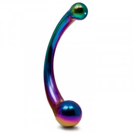 Black Label The Rainbow Curvy Stainless Steel Double Ended G-Spot Dildo