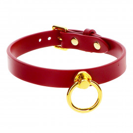 Taboom Bondage in Luxury O-Ring Collar Red