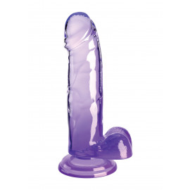 Pipedream King Cock Clear Cock with Balls 7" Purple