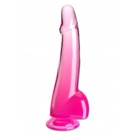 Pipedream King Cock Clear Cock with Balls 10" Pink