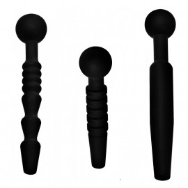 Master Series Dark Rods Silicone Penis Plug Set 3ks