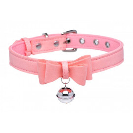 Master Series Golden Kitty Collar with Cat Bell Pink