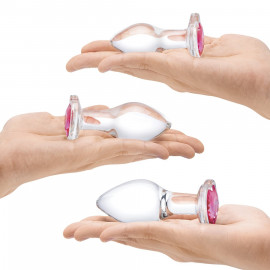 Glas Heart Jewel Glass Anal Training Kit 3 pcs