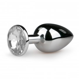 Easytoys Metal Butt Plug 124CLR - Anální šperk Stříbrná/Transparentní