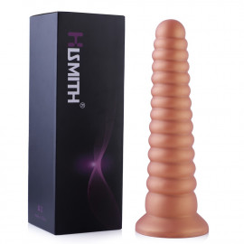 HiSmith HSD19 Silicone Tower Shape Anal Plug Dildo Suction Cup 10.2" Gold