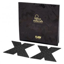 Bijoux Indiscrets Flash Cross Černá - ozdoby na bradavky