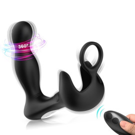 Armony Surround Vibrator Anal & Testicles Stimulator Ring Remote Control Black