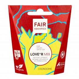 Fair Squared Love r Mix Fair Trade Vegan Condoms 3 pack