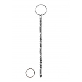 Ouch! Urethral Sounding Metal Ribbed Dilator with Ring