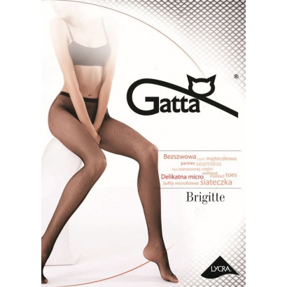 Gatta Brigitte 06 - Síťované punčochové kalhoty Nero Černá