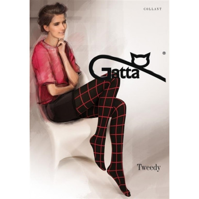 Gatta Tweedy 02 - Punčochové kalhoty Nero-Red