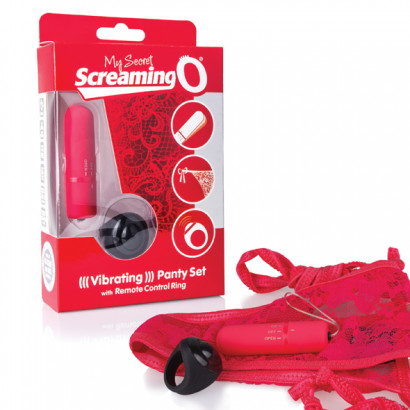 The Screaming O Remote Control Panty Vibe Red - Vibrační tanga na dálkové ovládaní Červená