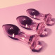 Dream Toys Glaze Glass Rosebud Anal Traning Set Pink