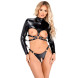 Bad Kitty Open Cup Shirt & Crotchless Thong Set 2480506 Black