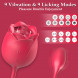 Paloqueth Rose Clitoral Licking Vibrator 9 Licking Modes & 9 Vibrations Red