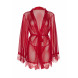 Leg Avenue Sheer Robe with Flared Sleeves 86107 Burgundy