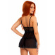 Leg Avenue Sheer Lace Babydoll and String 86108 Black