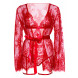 Leg Avenue Teddy, Lace Robe & Ribbon Tie Red