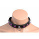Master Series Royal Vixen Leather Collar with Rhinestones Purple