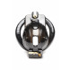 Master Series Double Lockdown Locking Customizable Chastity Cage Black