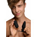 Master Series Bum-Tastic 28X Silicone Anal Plug with Harness & Remote Control Black