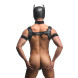 Master Series Full Pup Arsenal Set Neoprene Puppy Hood, Chest Harness, Collar with Leash & Arm Bands Black